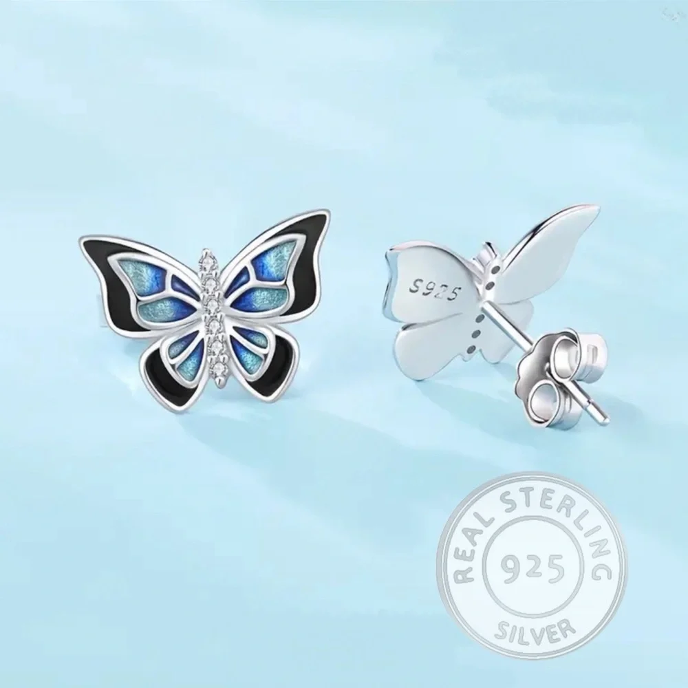 2/$30 Genuine 925 Sterling Silver Butterfly Earrings - Picture 1 of 9